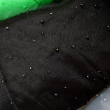 Ткань Сетка с жемчугом (черный)